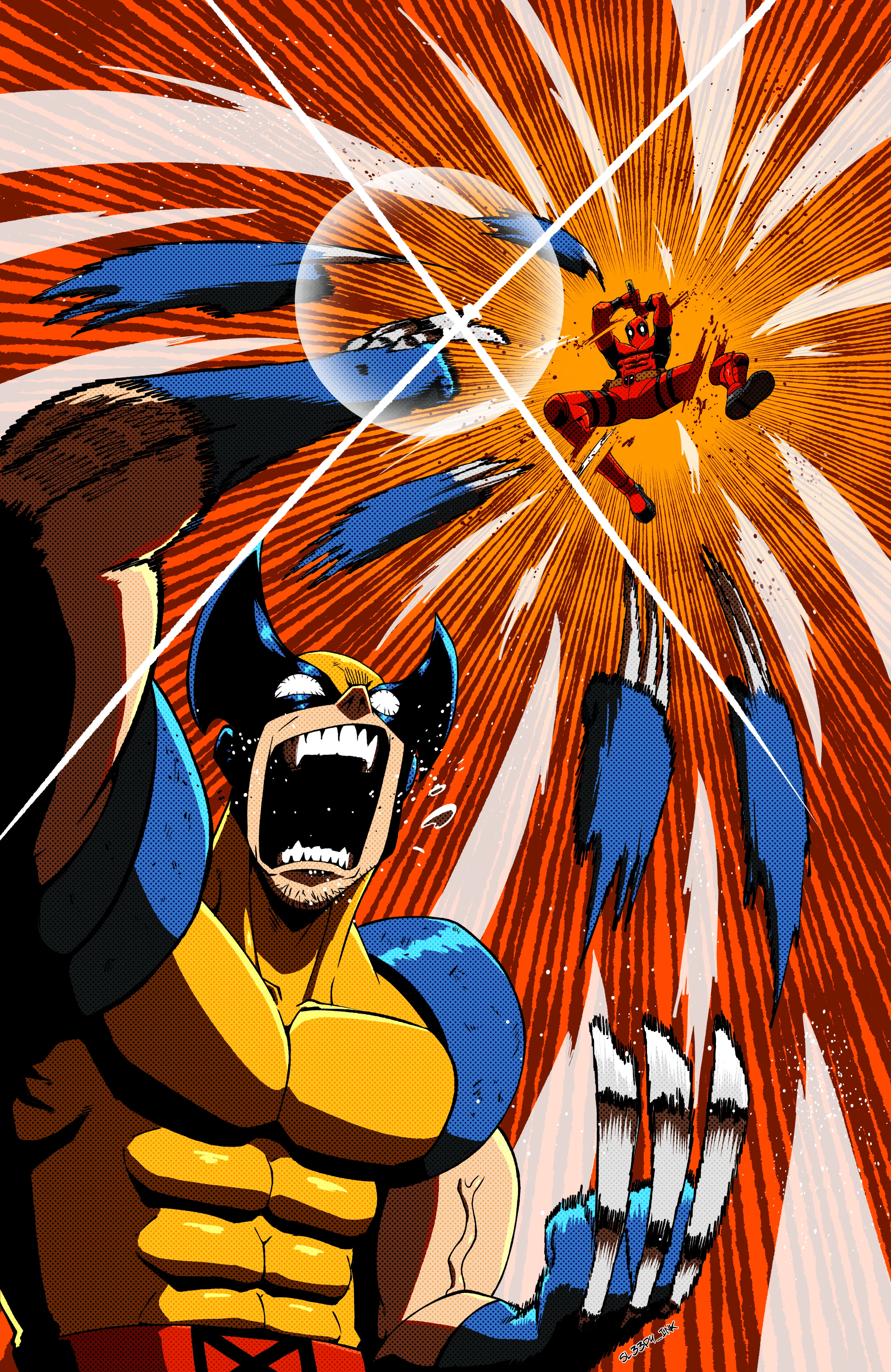 Wolverine vs dead pool print
